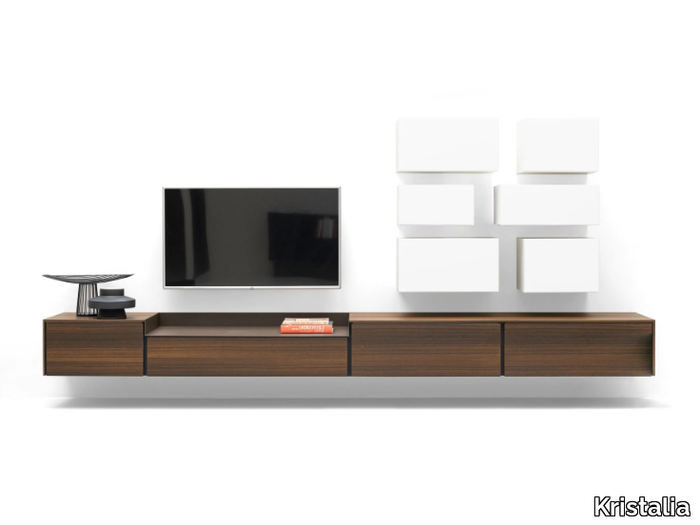 AVENUE - Wall-mounted TV wall system _ Kristalia