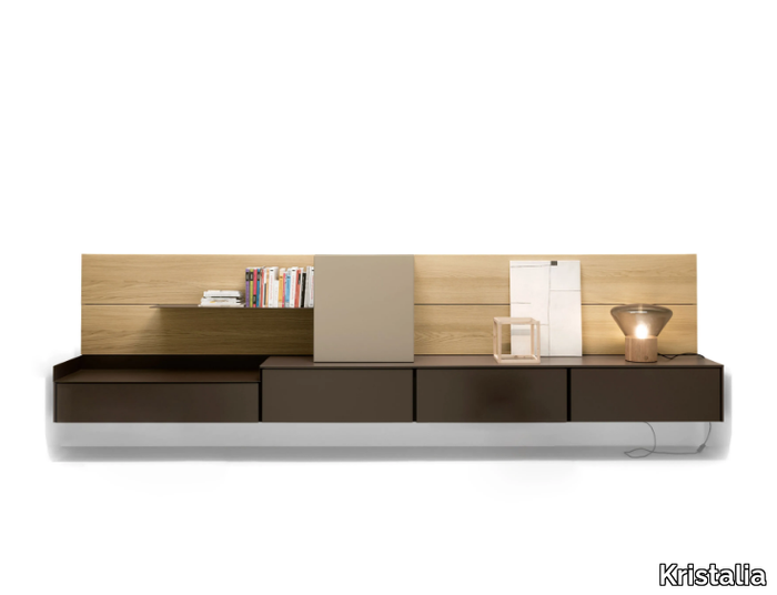 AVENUE - Wall-mounted wooden storage wall _ Kristalia