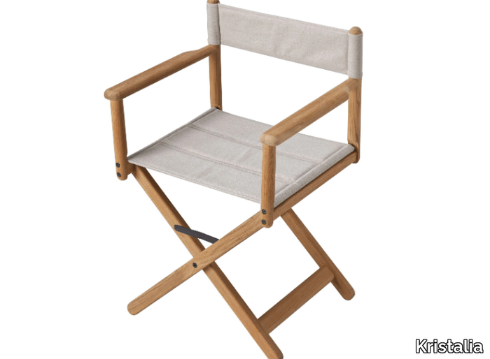 STRIA - Director folding teak chair with armrests _ Kristalia