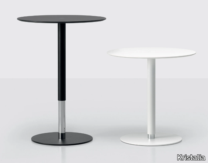 PTB - Height-adjustable round coffee table _ Kristalia