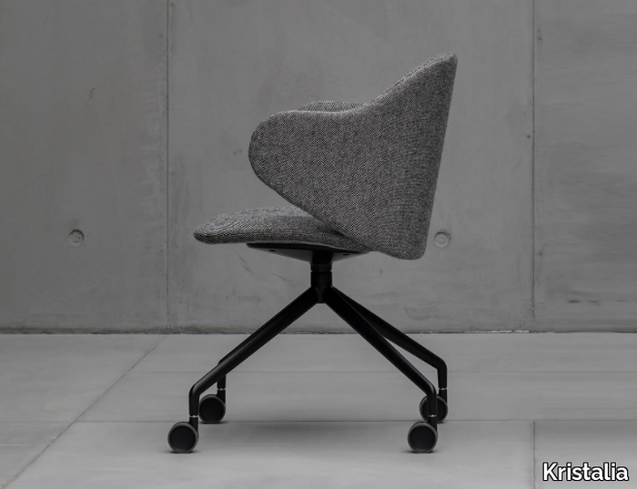 DUA - Swivel fabric chair with castors _ Kristalia