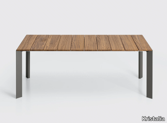 NORI SLATTED - Extending rectangular teak table _ Kristalia