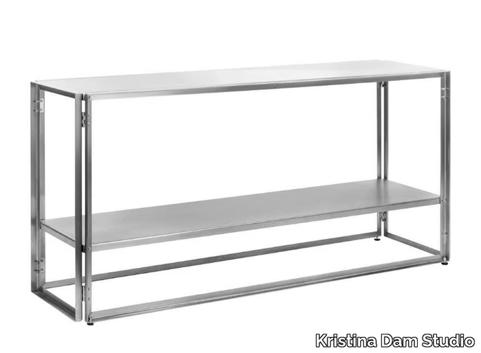 FOLDABLE CONSOLE - Rectangular stainless steel console table _ Kristina Dam Studio