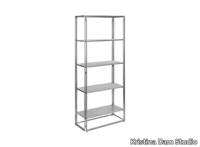 FOLDABLE SHELF - Stainless steel bookcase _ Kristina Dam Studio