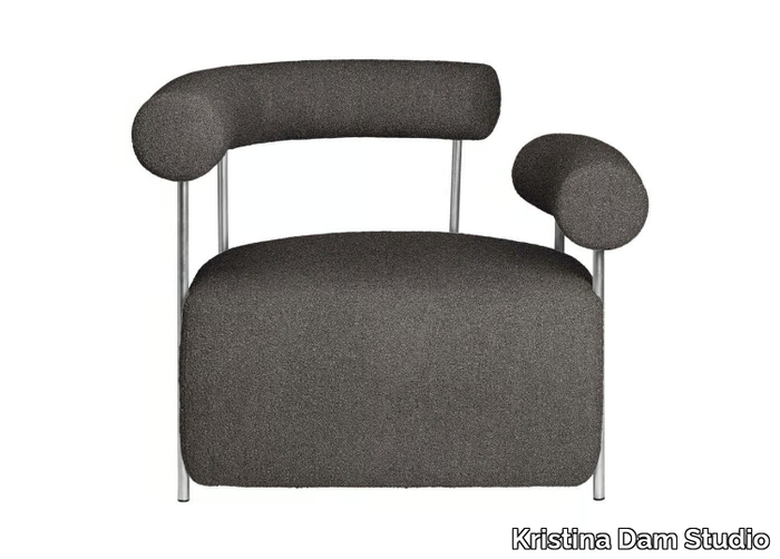 SOLITUDE LOUNGE CHAIR - Upholstered armchair with armrests _ Kristina Dam Studio