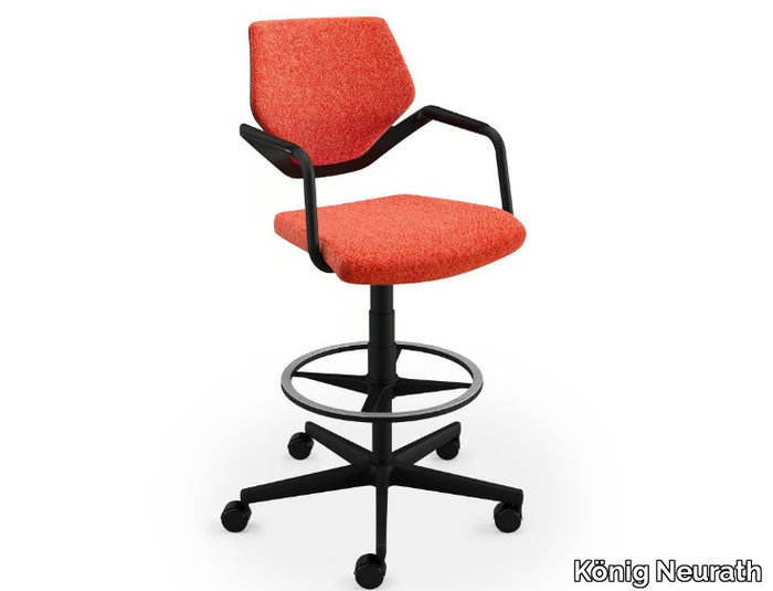 NOOK - Height-adjustable Swivel office stool with 5-Spoke base _ König Neurath