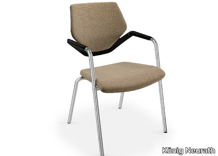 NOOK - Stackable fabric training chair with armrests _ König Neurath