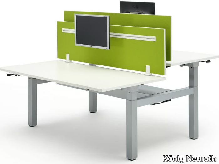 TALO.S - Height-adjustable multiple office desk with desk screens _ König Neurath