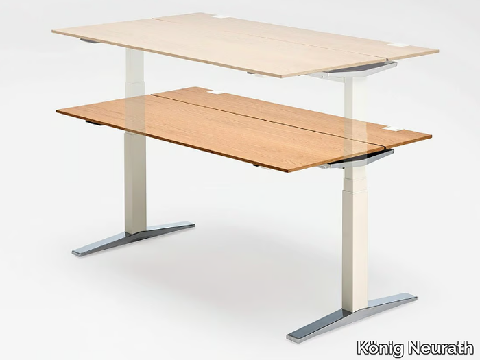 TABLE.T - Height-adjustable wooden office desk _ König Neurath