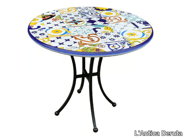 PATCHWORK - Lava stone garden table _ L'Antica Deruta