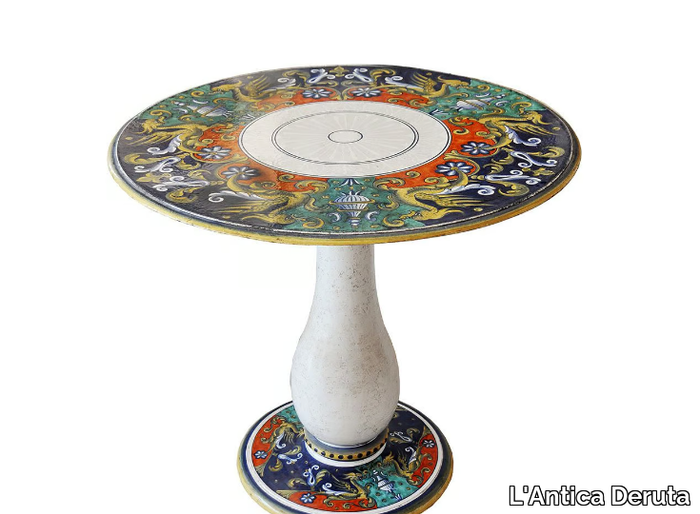 TLC/08 - Round ceramic garden table _ L'Antica Deruta