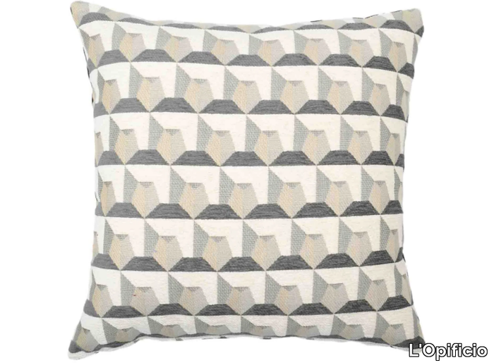 CARRÈ 3090 - Square geometric fabric cushion _ L'Opificio