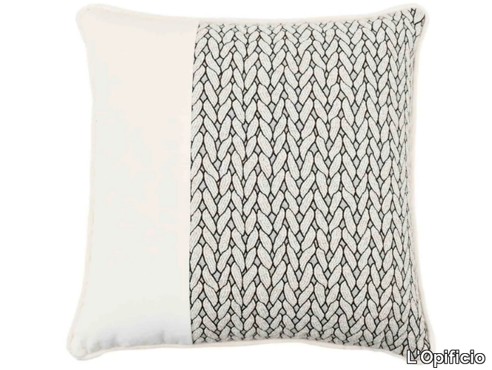 CARRÉ STRIPE 033-21 - Motif square cotton cushion _ L'Opificio