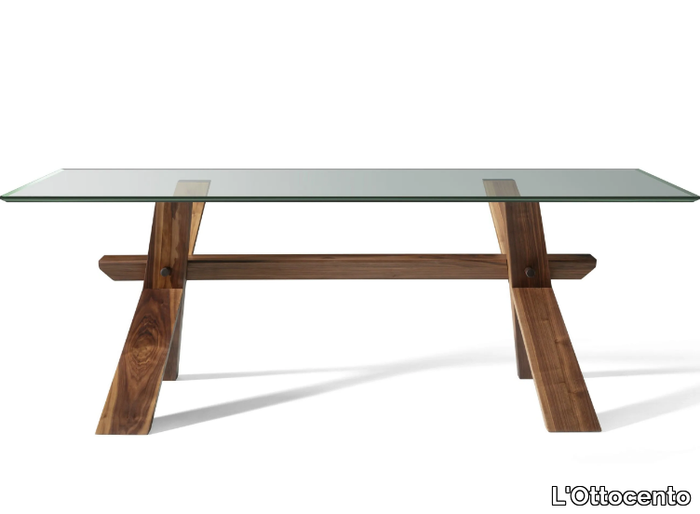 DECIMO - Custom wood and glass table _ L'Ottocento