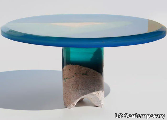 AZZURRO - Round acrylic glass dining table _ LO Contemporary