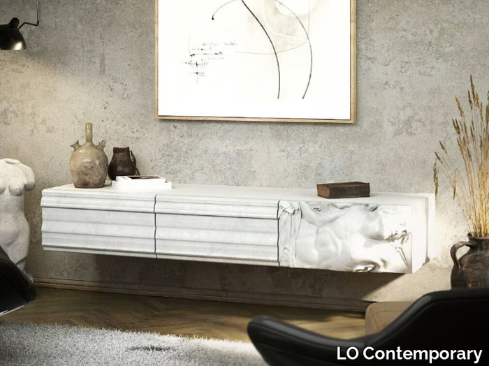 LISSOMNIA - Wall-mounted console table with drawers _ LO Contemporary