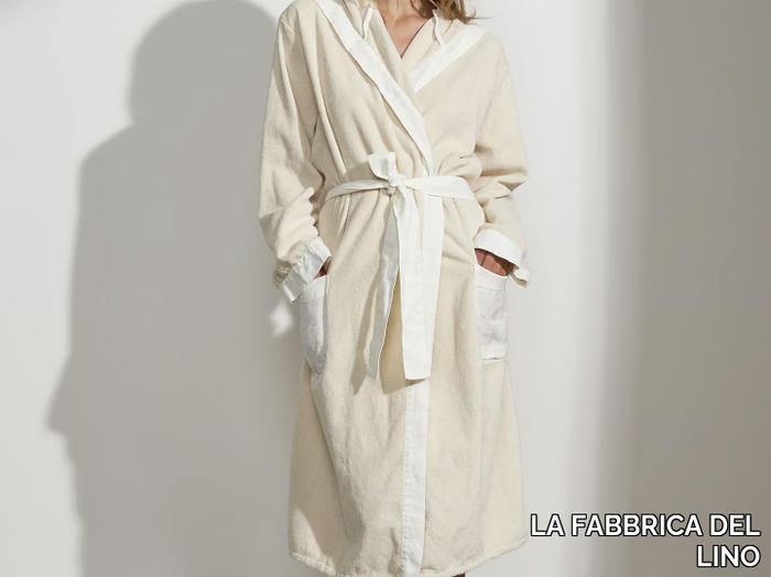 BORDI&CORNICI - Linen bathrobe _ LA FABBRICA DEL LINO