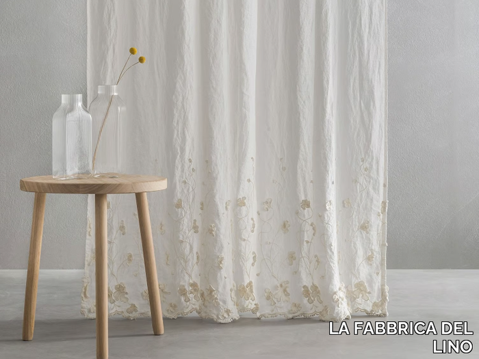 PETALI - Embroidered linen curtain _ LA FABBRICA DEL LINO