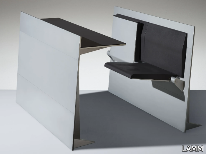 BLADE - Bench desk with integrated chairs _ LAMM