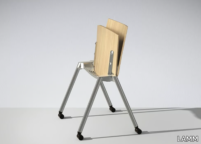 HL³ - Folding chair with castors _ LAMM