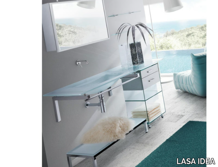 TIFFANY 760 - Wall-mounted crystal washbasin with towel rail _ LASA IDEA