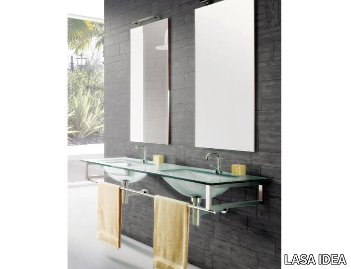 TIFFANY 720 - Wall-mounted double crystal washbasin _ LASA IDEA