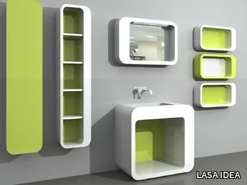 UnopuntoZero COMP 2 - Floor-standing vanity unit with cabinets with mirror _ LASA IDEA