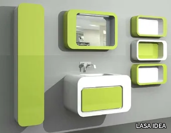 UnopuntoZero COMP 3 - Wall-mounted vanity unit with cabinets with drawers _ LASA IDEA