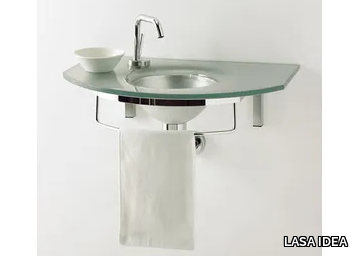 UNIK 5 - Wall-mounted washbasin with towel rail _ LASA IDEA