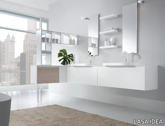 METROPOLIS 01 - Double wall-mounted vanity unit _ LASA IDEA