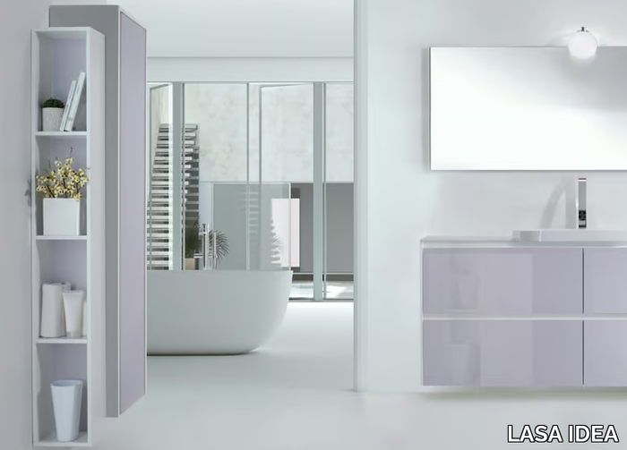 METROPOLIS 18 - Wall-mounted vanity unit with drawers _ LASA IDEA