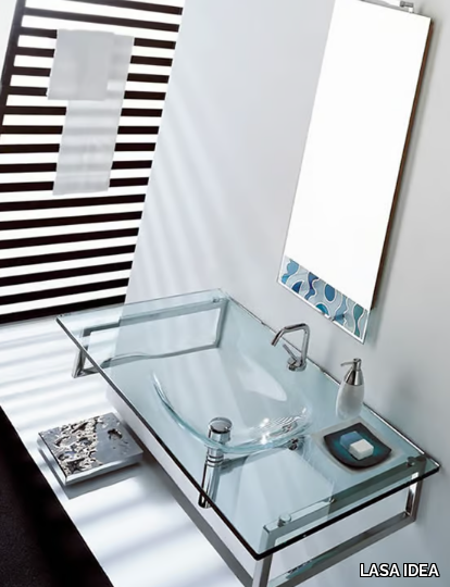 TIFFANY 710 - Wall-mounted rectangular crystal washbasin _ LASA IDEA