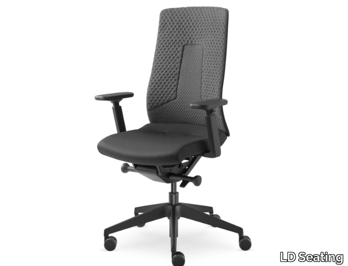 FOLLOWME 450-SYQ-N1 - Swivel fabric office chair with armrests with 5-Spoke base _ LD Seating