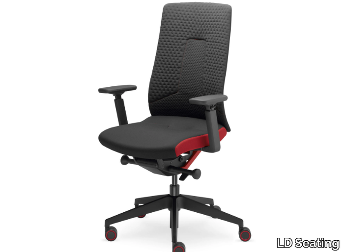 FOLLOWME 452-SYQ - Swivel fabric office chair with armrests with 5-Spoke base _ LD Seating