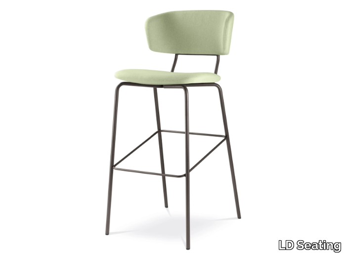 FLEXI CHAIR 122-N7 - High fabric stool with back with footrest _ LD Seating