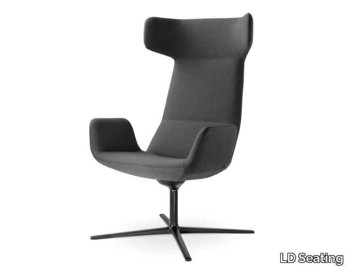 FLEXI LOUNGE FL-XLBR-RA-N1 - Wing swivel fabric armchair with 4-spoke base _ LD Seating