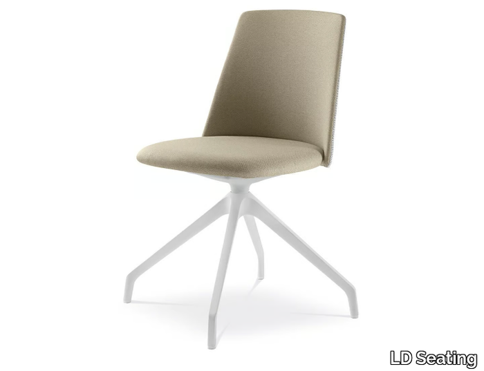 MELODY CHAIR 361 F90-WH - Swivel trestle-based fabric chair _ LD Seating