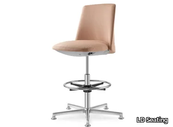 MELODY DESIGN 777-FR - Fabric office stool with 5-Spoke base with back _ LD Seating