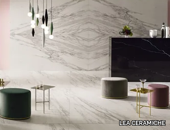 SLIMTECH DELIGHT VENATO BIANCO - Laminated stoneware wall/floor tiles with marble effect _ LEA CERAMICHE