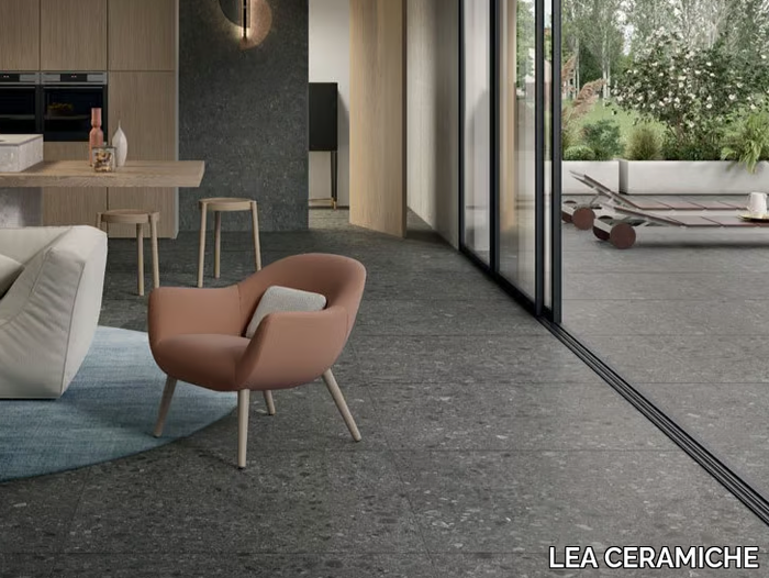 CLUSTER DARK - Indoor/outdoor porcelain stoneware wall/floor tiles with stone effect _ LEA CERAMICHE