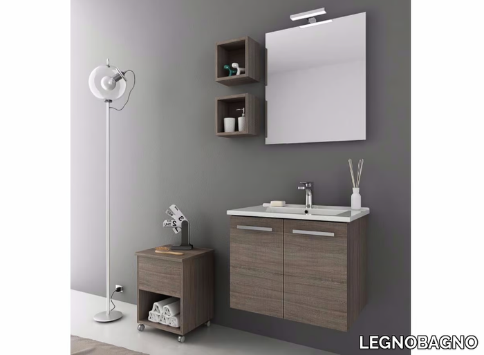 HARLEM H1 - Wall-mounted vanity unit with doors _ LEGNOBAGNO