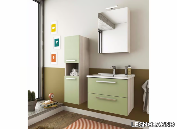 HARLEM H2 - Wall-mounted vanity unit with drawers _ LEGNOBAGNO