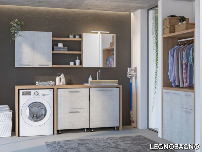 URBAN LAUNDRY 06 - Laundry room cabinet with sink _ LEGNOBAGNO