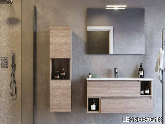 CITY 01 - Wall-mounted vanity unit with drawers _ LEGNOBAGNO