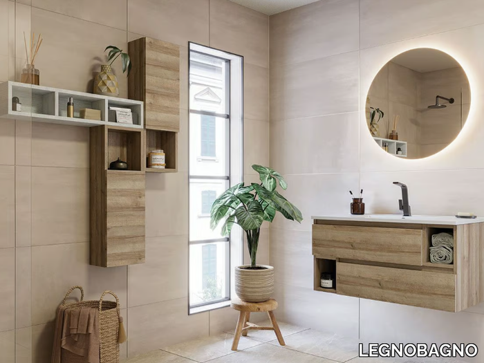 CITY 03 - Wall-mounted vanity unit with drawers _ LEGNOBAGNO