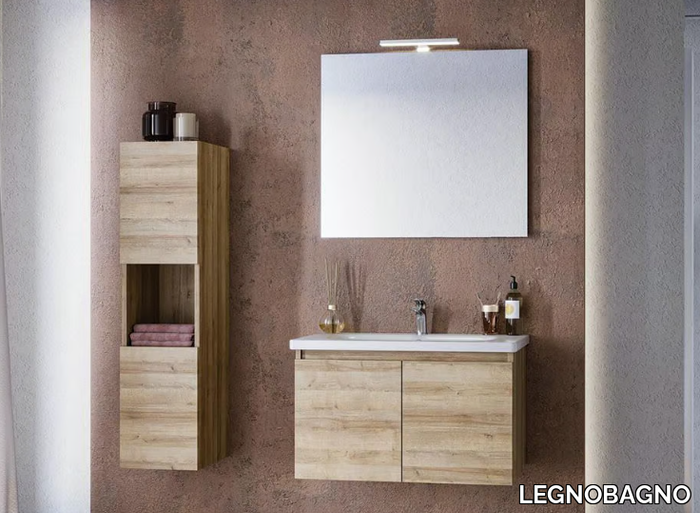 SOFT 01 - Wall-mounted vanity unit with doors _ LEGNOBAGNO