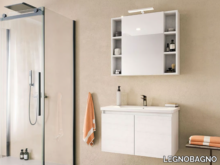 SOFT 02 - Wall-mounted vanity unit with doors _ LEGNOBAGNO