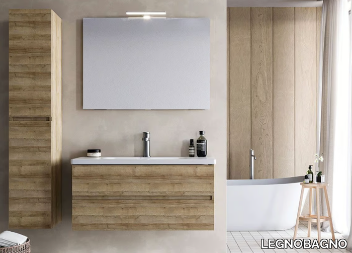 SOFT 05 - Wall-mounted vanity unit with drawers _ LEGNOBAGNO