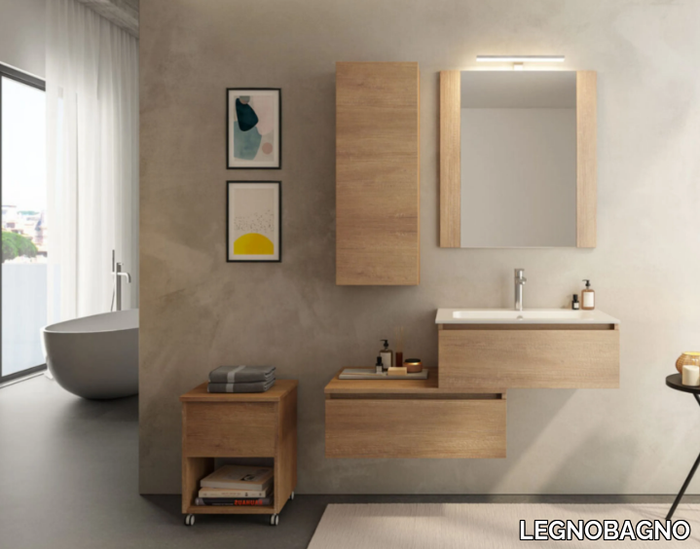 URBAN COMPONIBILE 01 - Wall-mounted sectional wooden vanity unit _ LEGNOBAGNO