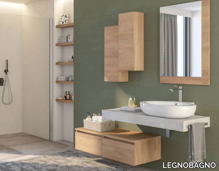 URBAN COMPONIBILE 02 - Wall-mounted sectional vanity unit _ LEGNOBAGNO